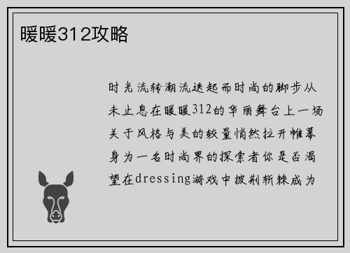 暖暖312攻略
